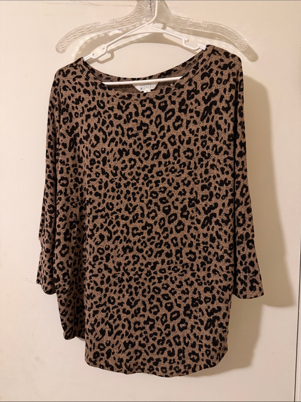 Market & Spruce Leopard Print Tunic Top - Brown and Black